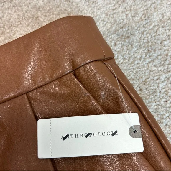 Anthropologie Twentysixhundred Brown faux leather cargo utility wide leg pants - Picture 13 of 17